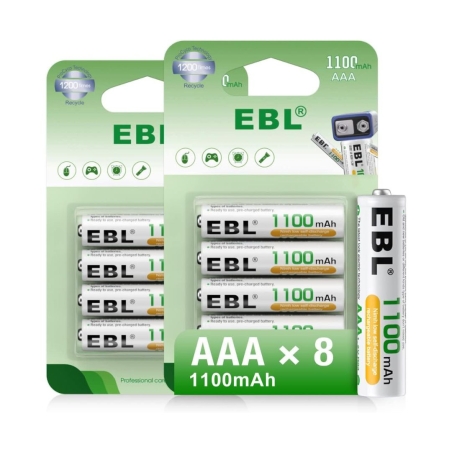 EBL nabíjecí micro AAA baterie 1100mAh 1,2V - 8ks