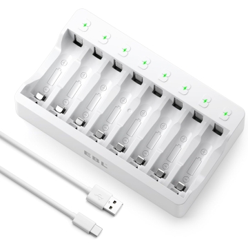 EBL quick battery charger for AA AAA NI-MH, NI-CD batteries with LED display - type 9010