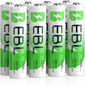 EBL rechargeable micro AAA batteries 1100mAh 1,2V - 8pcs