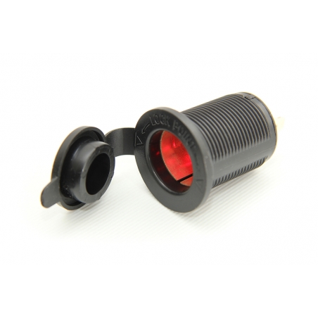 Built-in Car Socket Black 12 / 24V with LED
